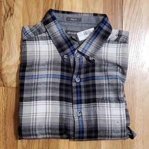 NEW Large Tall Eddie Bauer Plaid Flannel Shirt